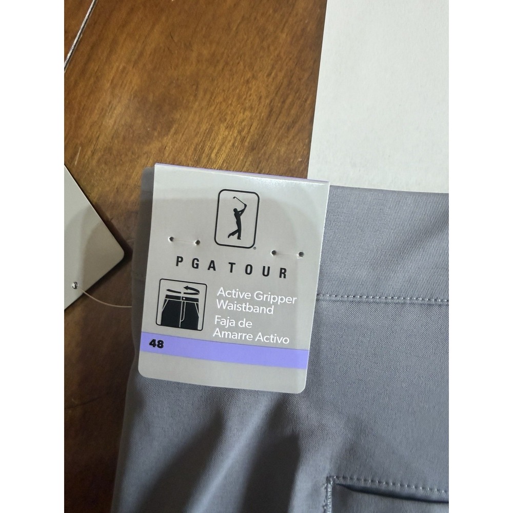 NWT Mens PGA Tour Active Gripper Waistband Gray Golf Shorts Size 48 - Picture 8 of 8